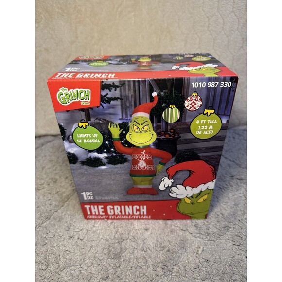 Gemmy Grinch In Christmas Sweater 4 ft. LED Airblown Inflatable New In Box‎